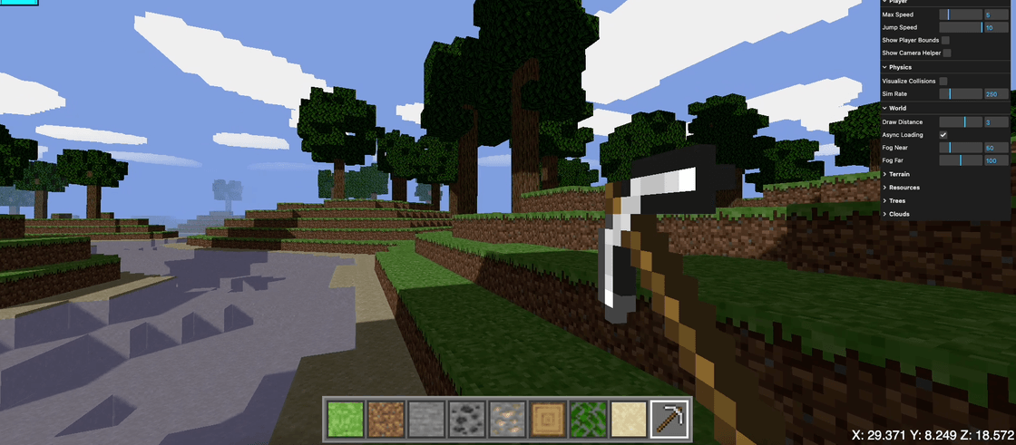 Minecraft Clone Play Screen