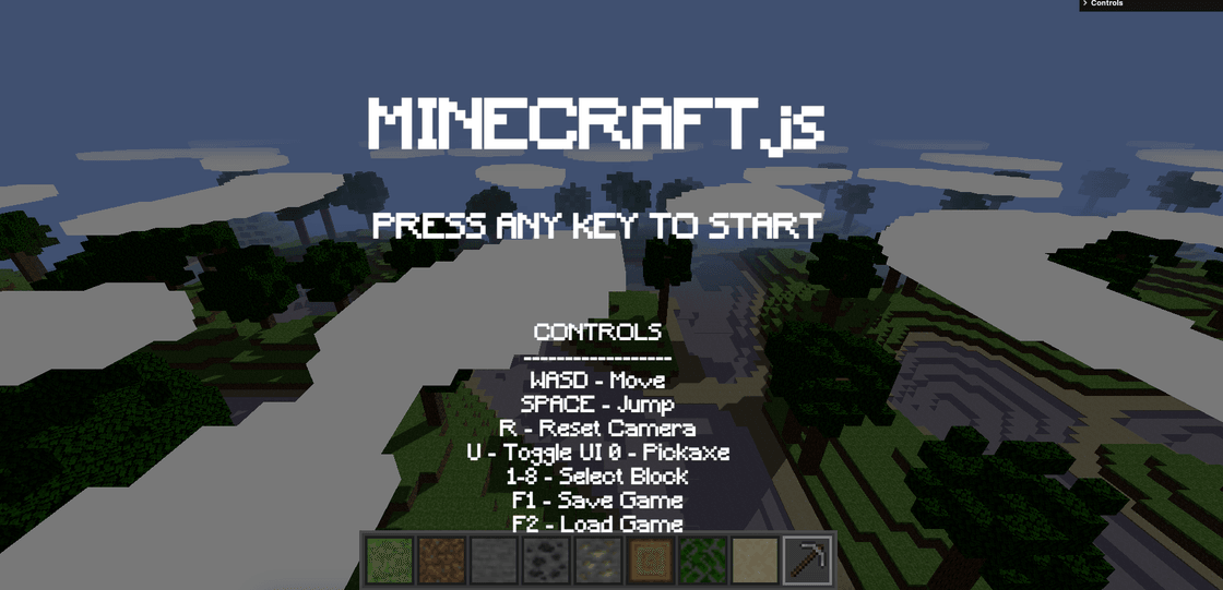 Minecraft Clone Start Screen